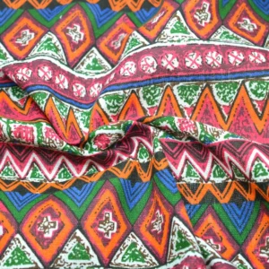 Тканина 55% льон 45% бавовна 160 г/м² 1,5 м 1 м принт Red folk style