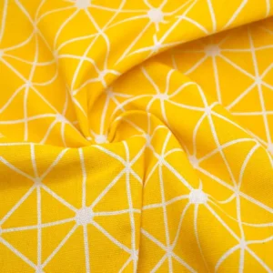 Тканина 55% льон 45% бавовна 160 г/м² 1,5 м 1 м принт Yellow geometry