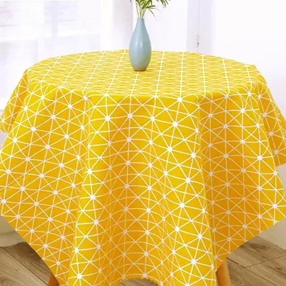 Тканина 55% льон 45% бавовна 160 г/м² 1,5 м 1 м принт Yellow geometry - Зображення 3
