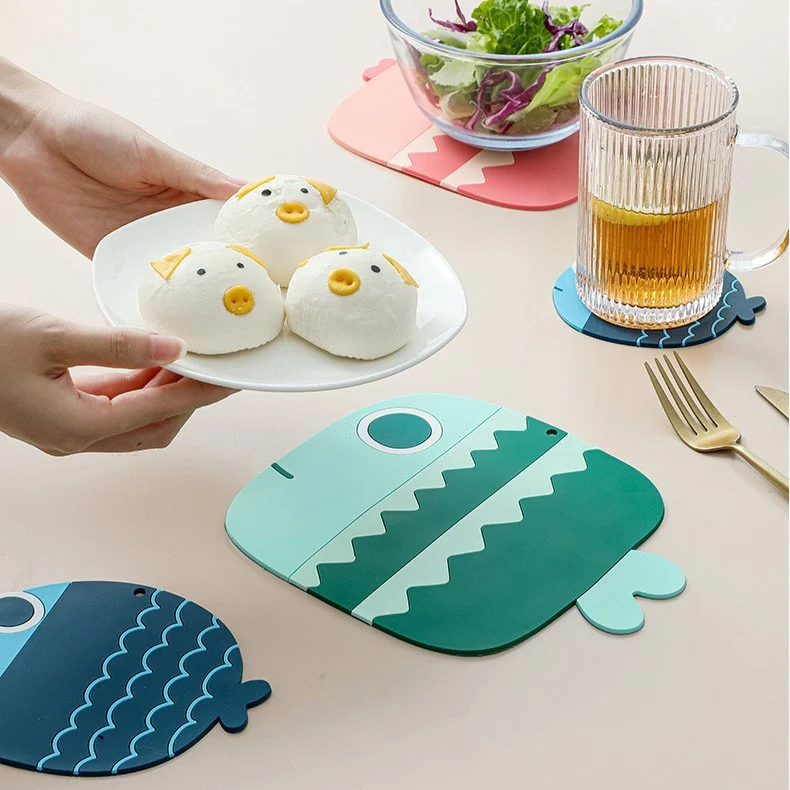 Костер підставка під гаряче Fish 15х12,5 см 1 шт. Зелений - Зображення 2