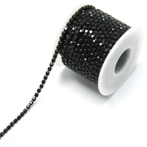 Стразовий ланцюг ss6 (2 мм) 1 м Jet black
