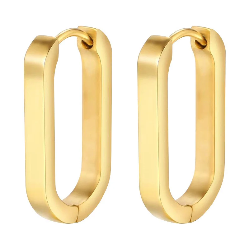Серьги Конго U-shaped нерж.сталь 25х14х3 мм 1 пара Золотистый
