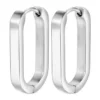 Серьги Конго U-shaped нерж.сталь 25х14х3 мм 1 пара Платиновый