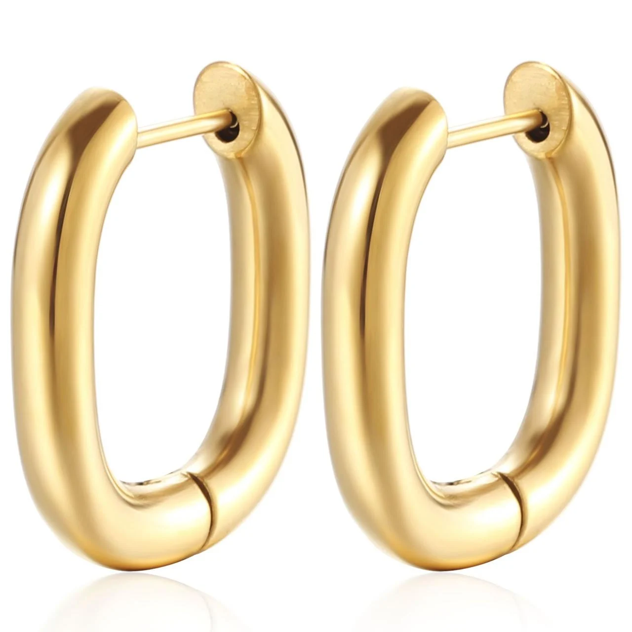 Серьги Конго U-shaped нерж.сталь 23х20х4 мм 1 пара Золотистый