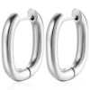 Серьги Конго U-shaped нерж.сталь 23х20х4 мм 1 пара Платиновый