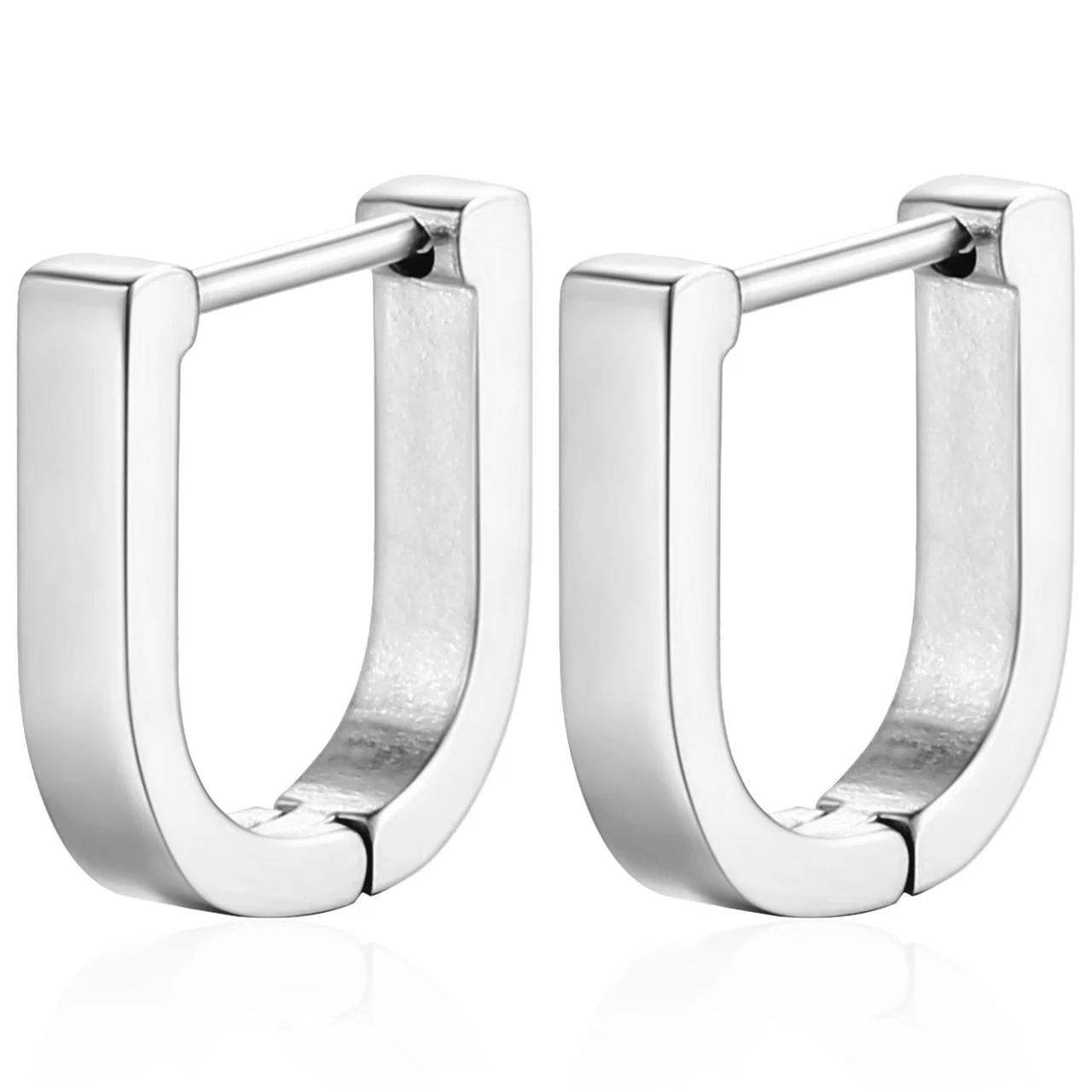 Серьги Конго U-shaped нерж.сталь 14х12х3 мм 1 пара Платиновый