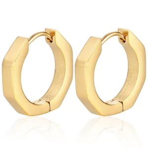 Сережки Конго Octagonal нерж.сталь 16х17х3 мм 1 пара Золотистий