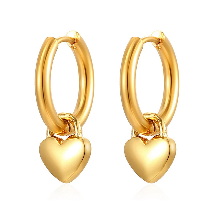 Серьги Конго Love нерж.сталь 24х17х2,5 мм 1 пара Золотистый