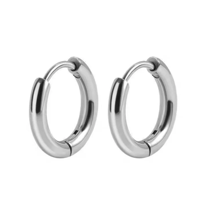 Серьги Конго Ring нерж.сталь 25х2,5 мм Ø 20 мм 1 пара Платиновый