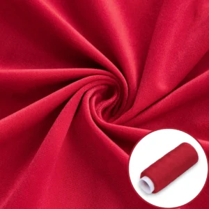 Ткань велюр LuxFabric полиэстер 330 г/м² 1,50 м 1 м + Нить полиэстер 360 м 1 шт. Красный
