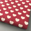 Ткань 55% лен 45% хлопок 180 г/м² 1,5 м 1 м принт Heart of love Red