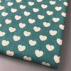 Ткань 55% лен 45% хлопок 180 г/м² 1,5 м 1 м принт Heart of loveTurquoise