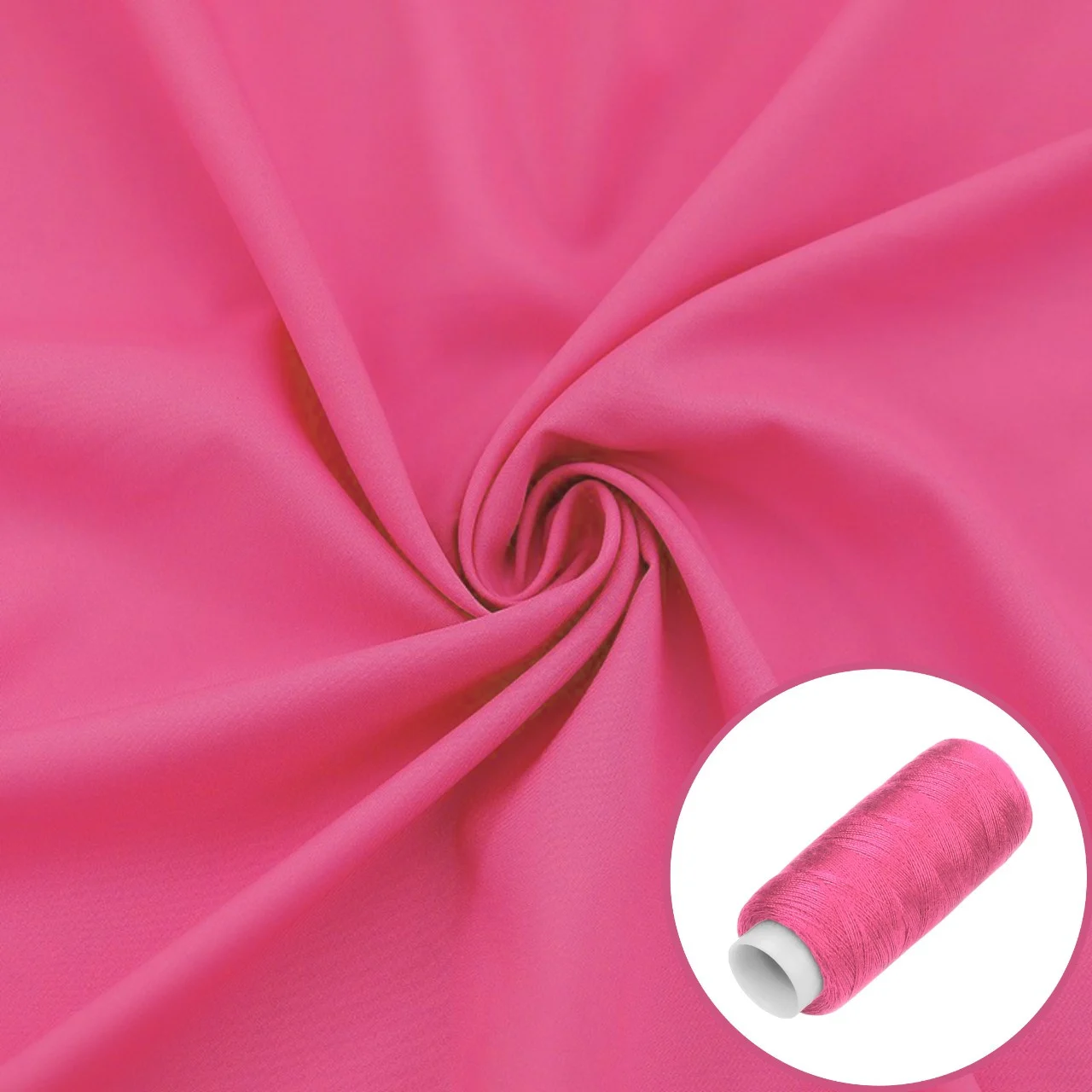 Ткань шифон LuxFabric 110 г/м² 1,50 м 1 м + Нить полиэстер 360 м Розовый