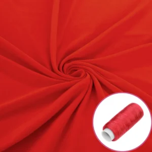 Ткань шифон LuxFabric 110 г/м² 1,50 м 1 м + Нить полиэстер 360 м Красный