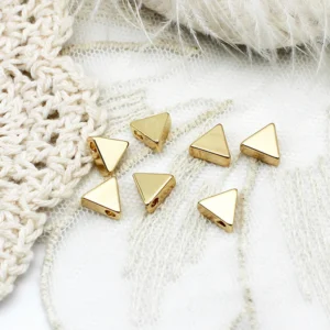 Намистина роздільник Triangle мідна 18К позолота 7,6х3,2 мм 1 шт. Золото