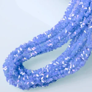 Бусины Swarovski огранка треугольник 4 мм Ø 1 мм 35 см (+-130 шт.) Синий АВ