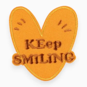 Термоаплікація Heart KEep Smiling вишита 6,5х6 см 1 шт. Помаранчевий