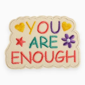 Термоаплікація YOU are enough вишита 5,1х7,2 см 1 шт. Різні кольори