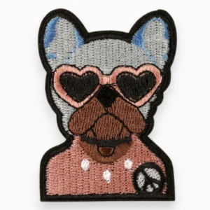 Термоаплікація Bulldog for Peace вишита 6,5х4,7 см 1 шт. Різні кольори