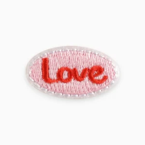 Термоаплікація love вишита 1,6х2,9 см 1 шт. Рожевий світлий