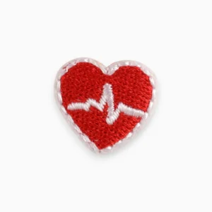 Термоаплікація Heart rate вишита 2,2х2,3 см 1 шт. Червоний