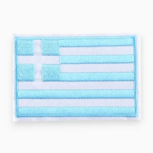 Термоаплікація Flag of Greece вишита 5,6х8,3 см 1 шт. Біло-блакитний