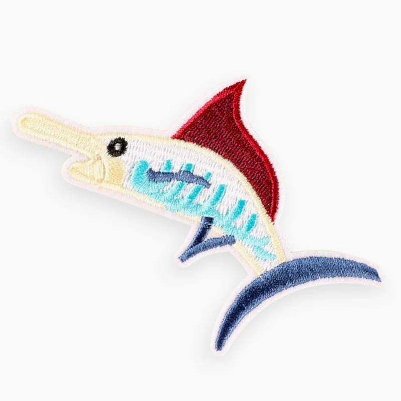 Термоаплікація Fish вишита 7,5х11 см 1 шт. Різні кольори