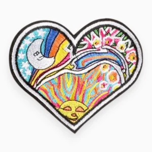 Термоаплікація Heart Day Night вишита 7,9х9,2 см 1 шт. Різні кольори
