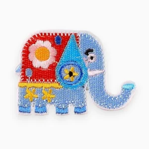 Термоаплікація Indian Elephant вишита 4,4х6 см 1 шт. Блакитний
