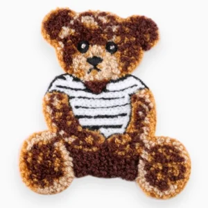 Аплікація нашивка Sad bear плюшева 10х8,7 см 1 шт. Коричневий
