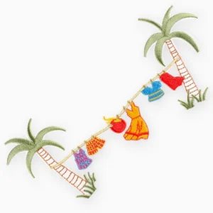Термоаплікація Tropical vacation вишита 7,8х19 см 1 шт. Різні кольори