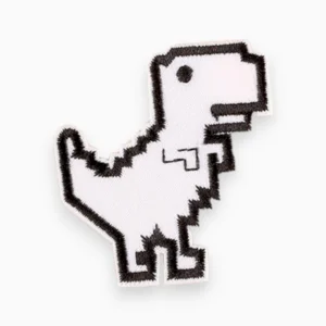 Термоаплікація Dinosaur pixel вишита 5,3х4,9 см 1 шт. Білий