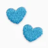 Термоаплікація Heart вишита 1,3х1,6 см 1 шт. Блакитний