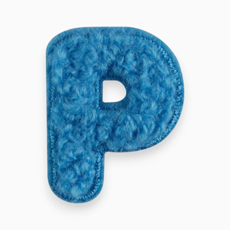 Термоаплікація буква "P" плюшева 2,5х2 см 1 шт. Синій