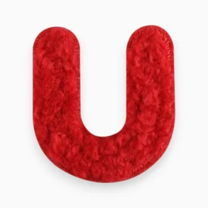 Термоаплікація буква "U" плюшева 2,4х2,2 см 1 шт. Червоний