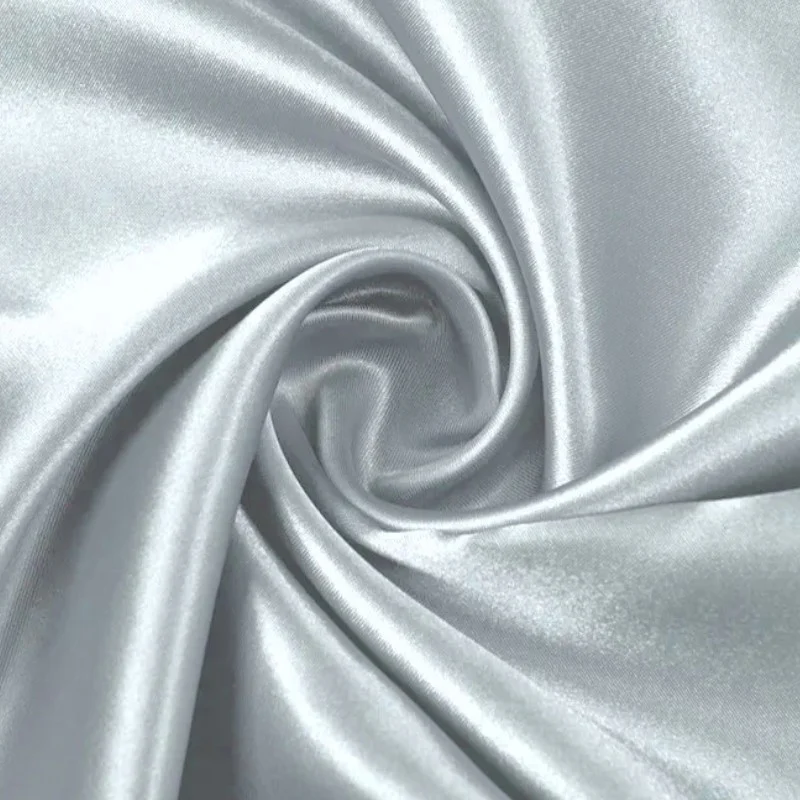 Тканина атлас LuxFabric 115 г/м² 1,5 м 1 м Сріблястий
