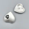 Гудзик Heart Diamond LuxFabric на ніжці метал 20х20 мм 1 шт. Сріблястий/Чорний