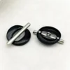 Гудзик Oval stripe LuxFabric на ніжці метал 21х15 мм 1 шт. Сріблястий/Чорний