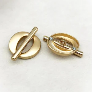 Пуговица Oval stripe LuxFabric на ножке металл 21х15 мм 1 шт. Золотистый