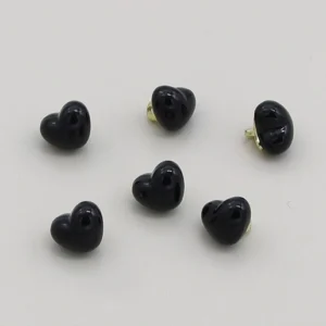 Гудзик Heart full LuxFabric на ніжці метал 10х8 мм 1 шт. Чорний