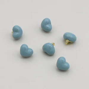 Гудзик Heart full LuxFabric на ніжці метал 10х8 мм 1 шт. Блакитний