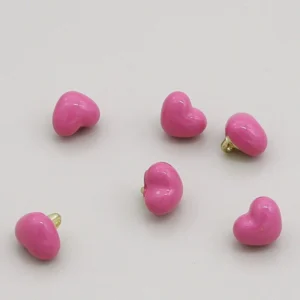 Гудзик Heart full LuxFabric на ніжці метал 10х8 мм 1 шт. Рожевий