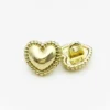 Пуговица Heart ornament LuxFabric на ножке металл 15х14 мм 1 шт. Золотистый яркий