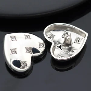 Пуговица Heart Six Diamonds LuxFabric на ножке металл 18х16,5 мм 1 шт. Платина
