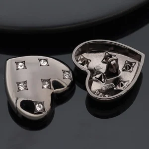 Пуговица Heart Six Diamonds LuxFabric на ножке металл 23х21 мм 1 шт. Черный никель
