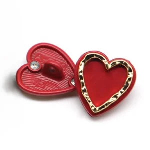 Гудзик Red heart LuxFabric на ніжці метал 15х14,5 мм 1 шт. Червоний