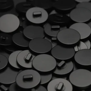 Гудзик Круглий LuxFabric на ніжці пластик 15 мм 1 шт. Чорний