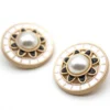 Пуговица Vintage pearl LuxFabric на ножке металл/эмаль 18 мм 1 шт. Белый