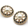 Гудзик Vintage pearl LuxFabric на ніжці метал/емаль 23 мм 1 шт. Чорний