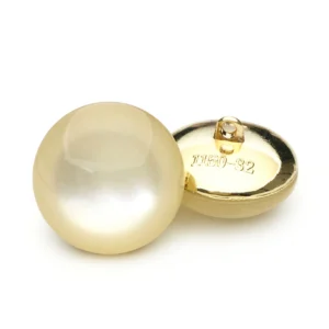 Гудзик Marble LuxFabric на ніжці метал 20 мм 1 шт. Білий перламутр